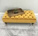 Large Bespoke Ottoman- Footstool - Coffee Table - Plush Velvet Warwick Fabric- Tumeric - Various Colours - Chesterfield -Deep Buttoned Stool