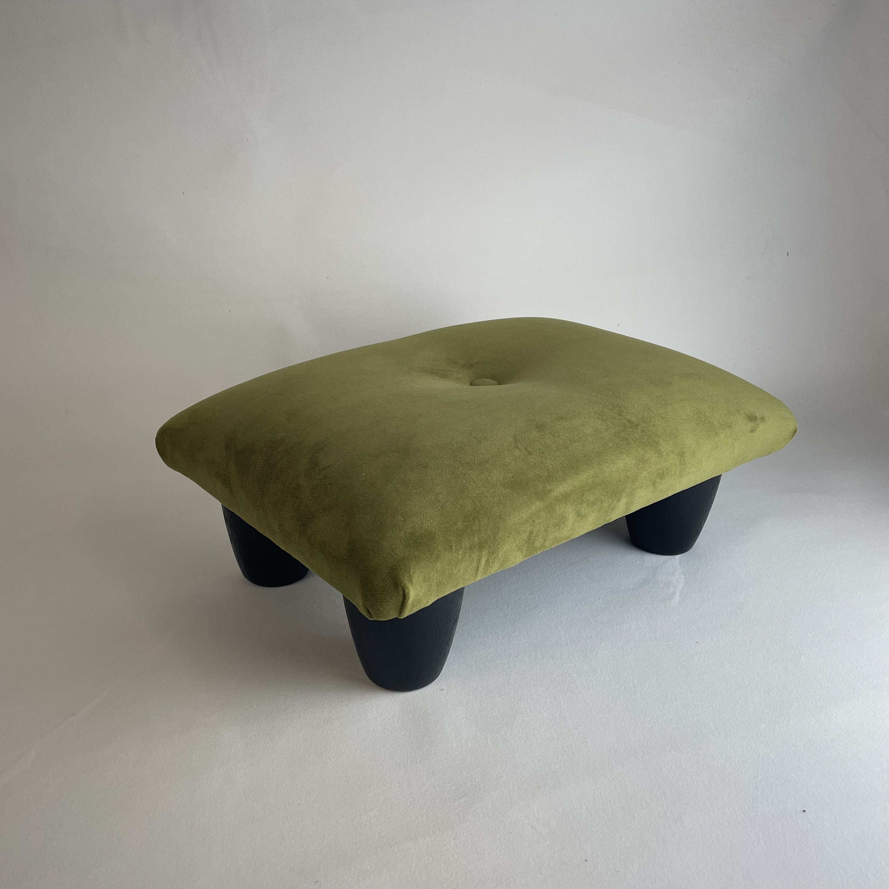 Soohow Foot Stool Small Ottoman Rest, Velvet Small, Matcha Green-bone