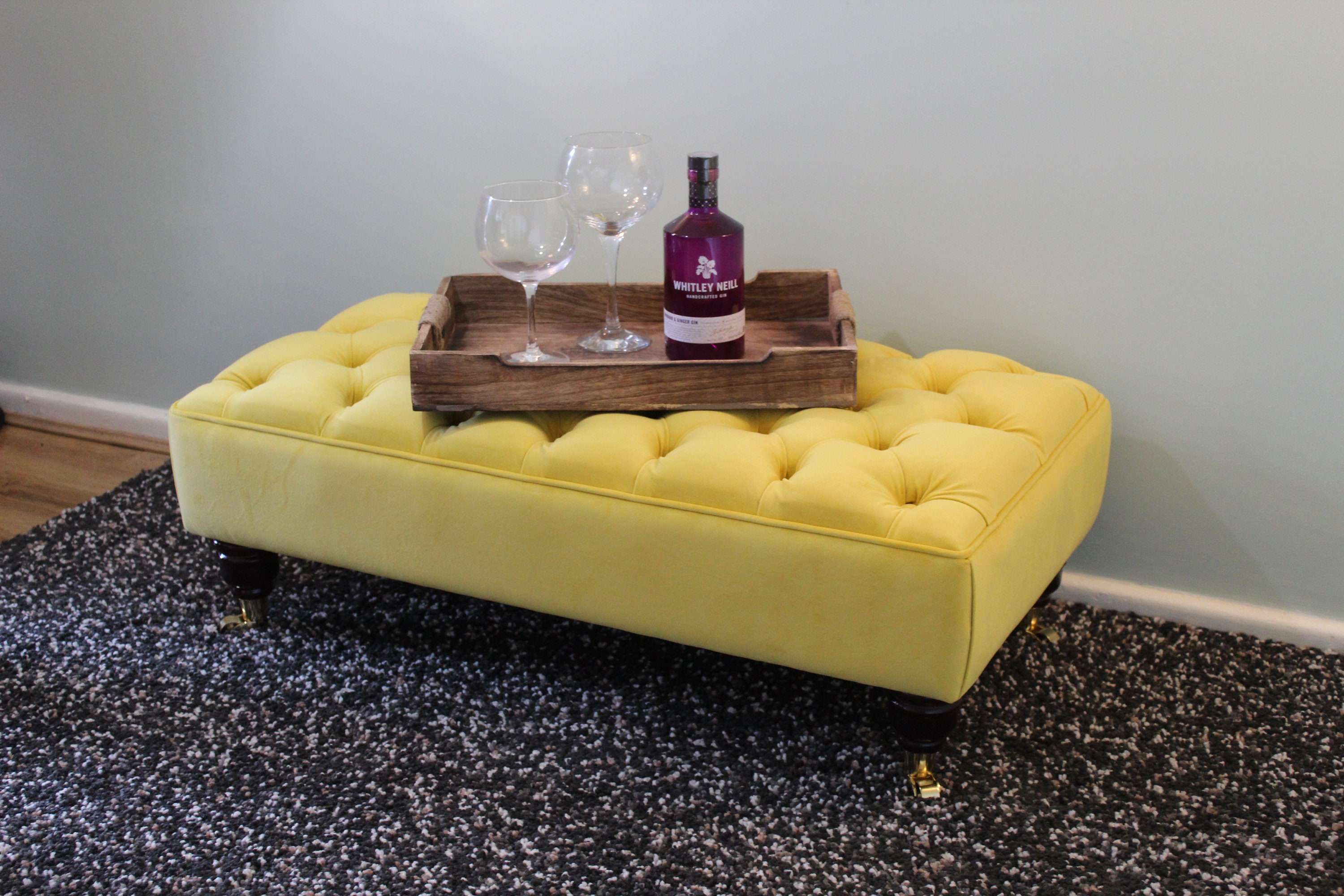 Yellow ottoman coffee table deals