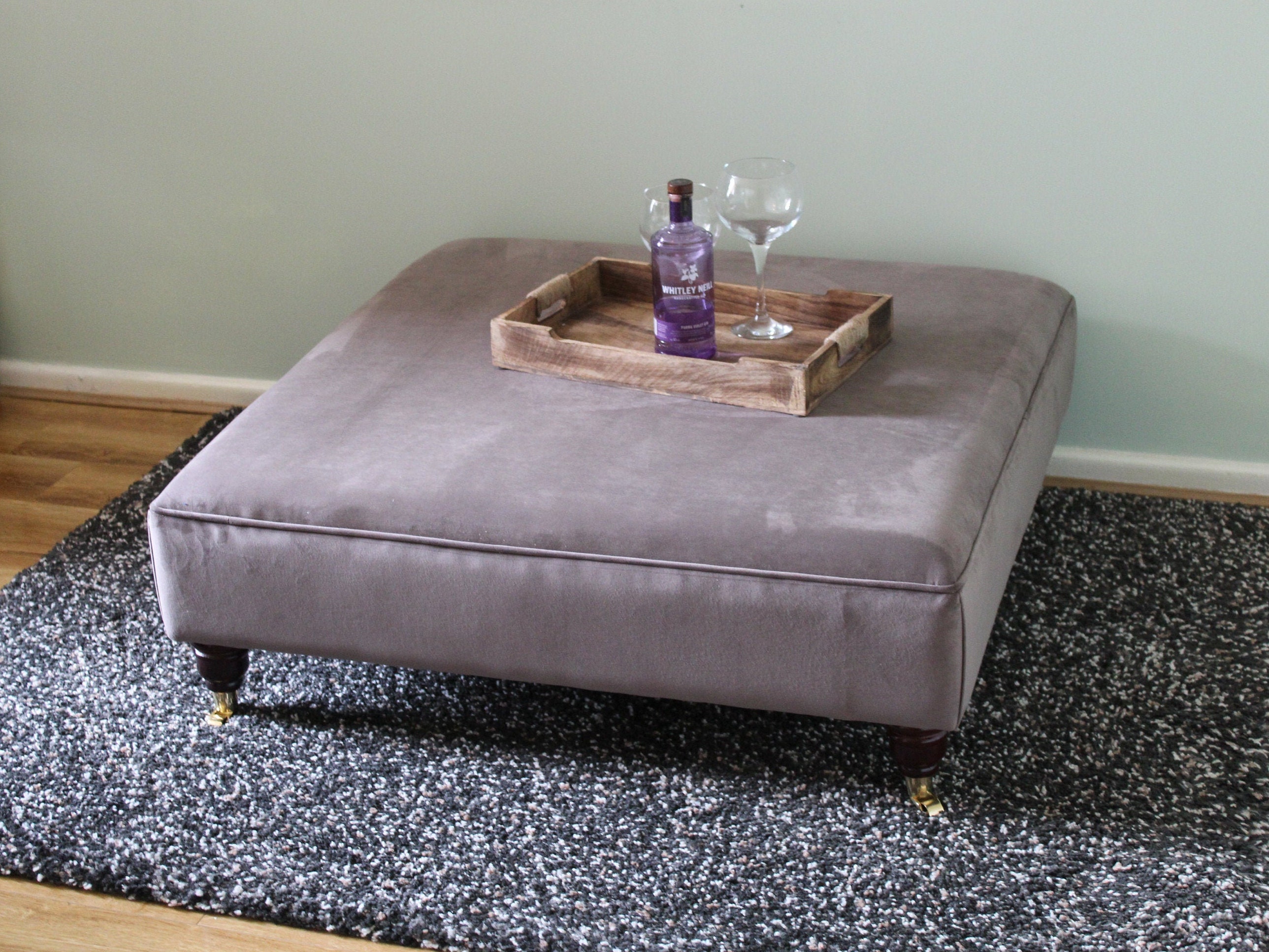Extra Large Mole Ottoman Coffee Table Footstool Plush Velvet Warwick Fabric Mole Various Colours Flat Topped Designer Stool Etsy