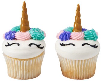 Unicorn Creations Cake Topper 24 Cupcake Rings And Pics Etsy