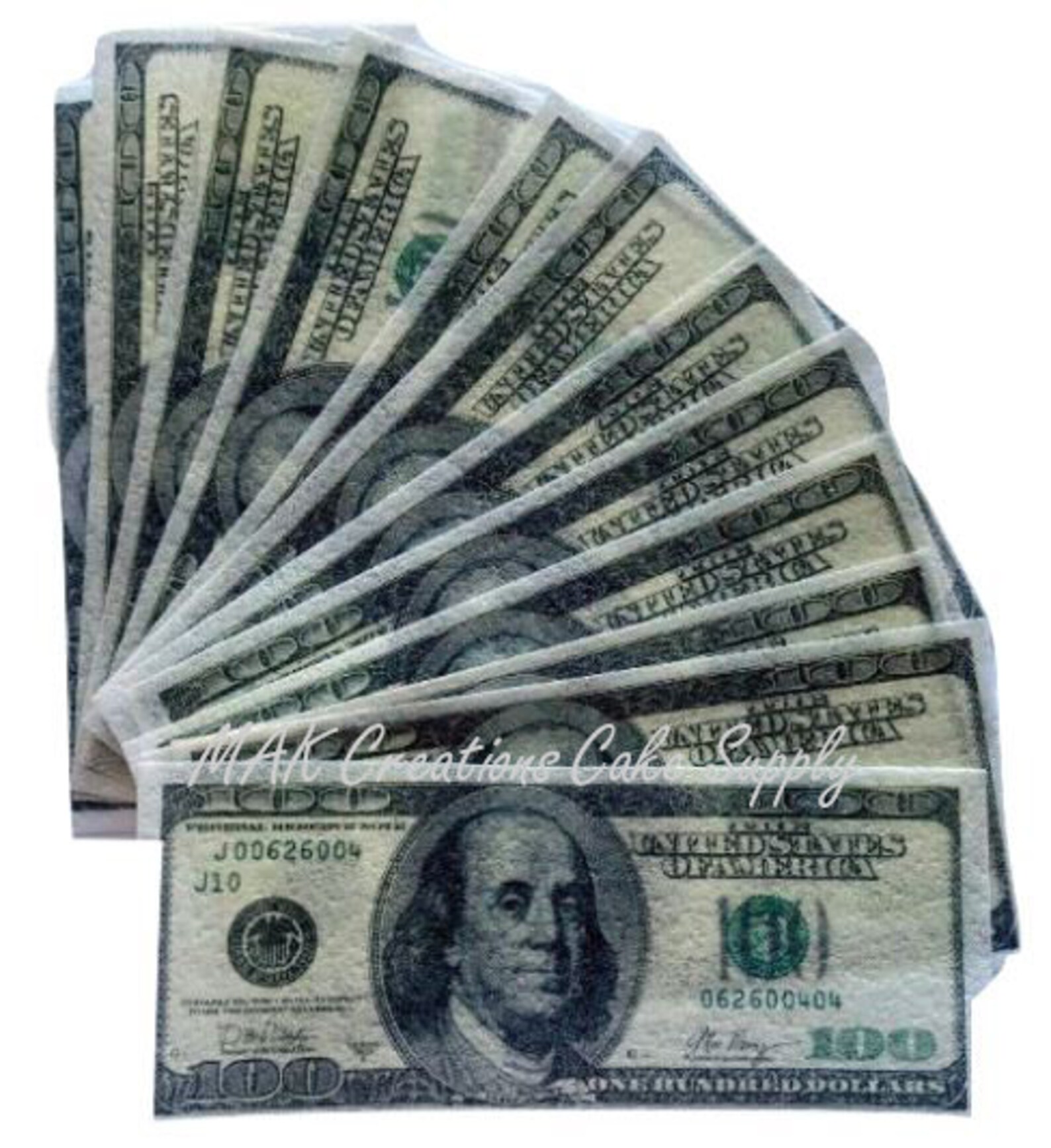 Edible Wafer Paper 100 Dollar Bills MULTIPLE SIZES Real Etsy