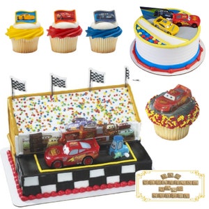 Set of 2 WILTON Disney’s CARS Lightning McQueen & Mater Edible Icing Decorations 