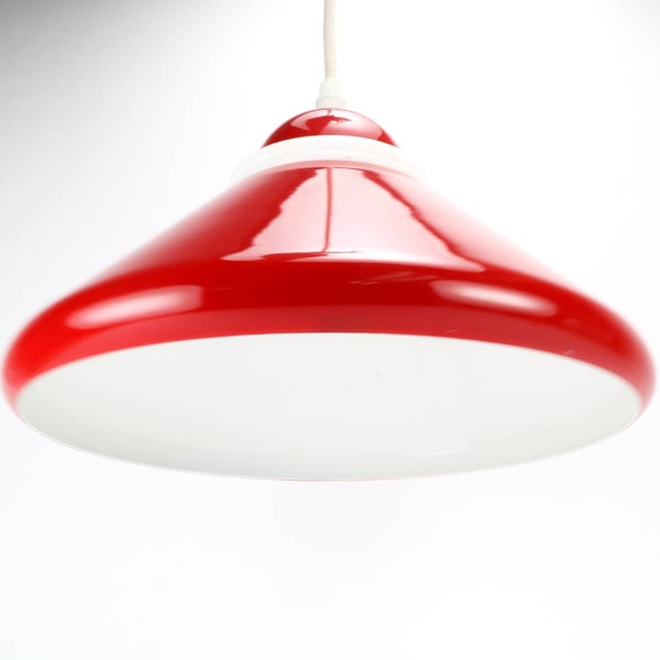 Bright Red Pendant Light Lamp Shade from the 70's
