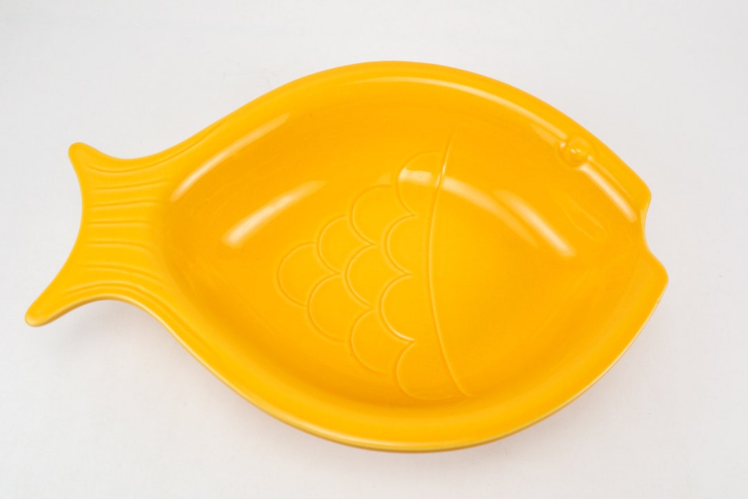 Vintage Appolia France Yellow Ceramic Fish Bowl Fish Shape Etsy.de