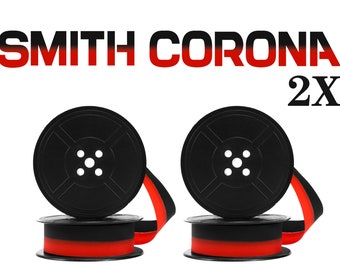 2 PACK SMITH CORONA Typewriter Black and Red Ink Ribbon Spool **New and Sealed**