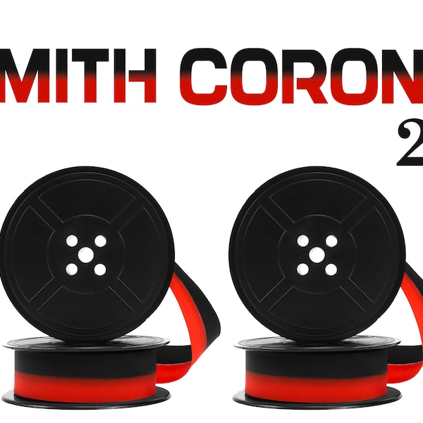 2 PACK SMITH CORONA Typewriter Black and Red Ink Ribbon Spool **New and Sealed**