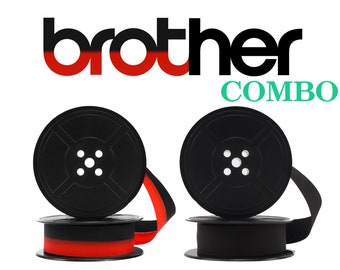 2 PACK COMBO BROTHER Typewriter Black and Red and Black Ink Ribbon Spool