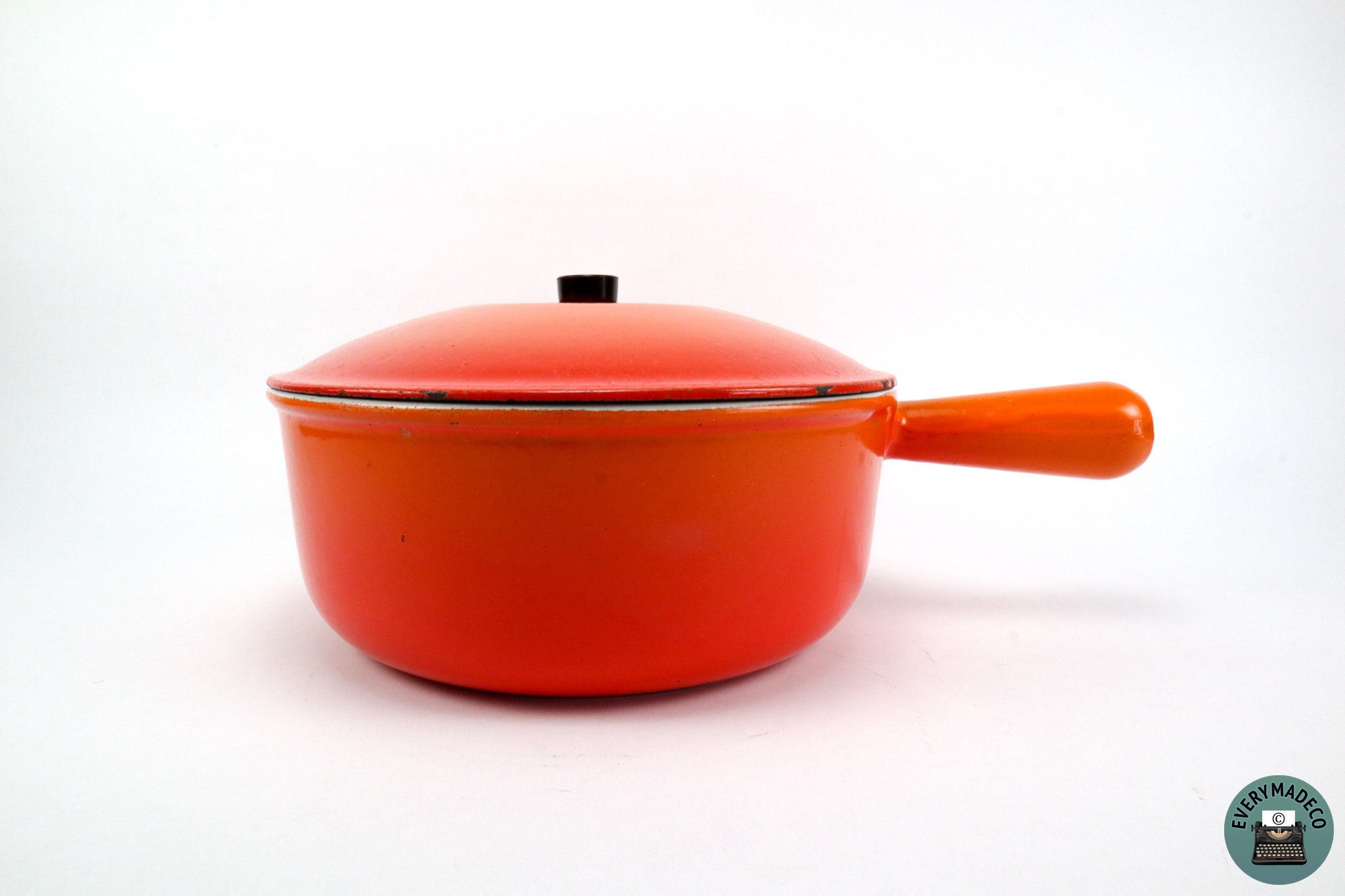 Vintage Le Creuset #14 Red Lidded Sauce Pan Made In France