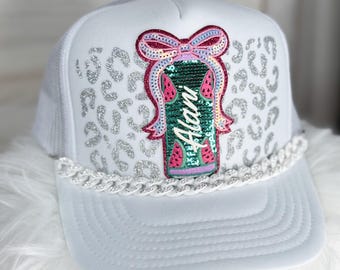 Energy Drink Trucker Patch Hat  / Trucker Hat / Patch Hat / Alani / Watermelon drink hat