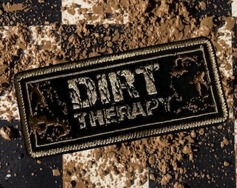Dirt Therapy filler off Hat Patch | Mudding Trucker Hat Patch | ATV Off Road Patch | Checkered Flag Patch | Hat Bar Patch
