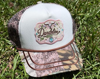 Dandelion Camo Patchwork Trucker Hat / Trucker Hat