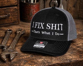 Blue Collar I Fix Shit Embroidered Hat