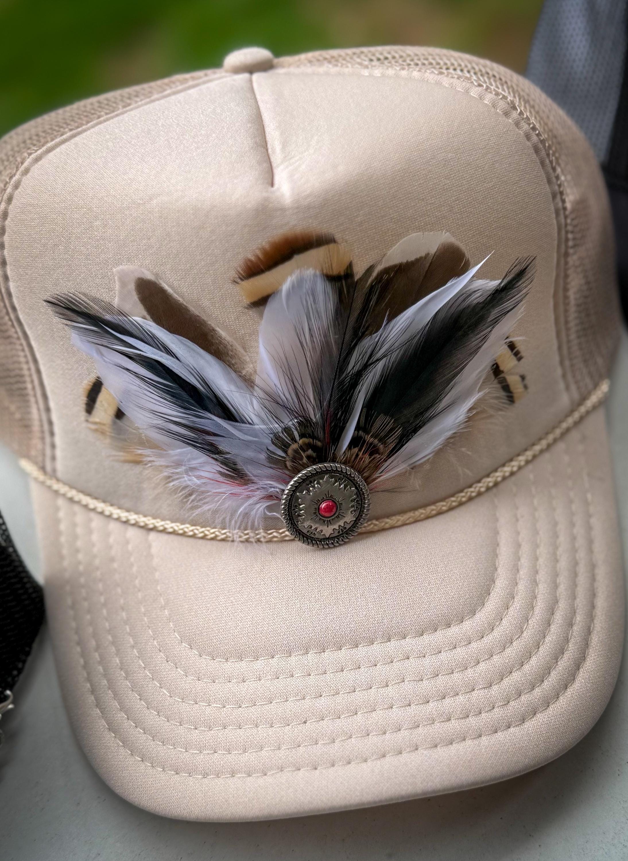 Western Feather Trucker Hat / Trucker Hat / Feather Patch