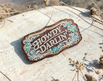 Howdy Darling Hat Patch | Western Embroidery Patch | Cowgirl Trucker Hat Patch | Cute Country Patch