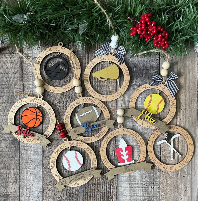Personalized Sports Ornaments Finished Etsy