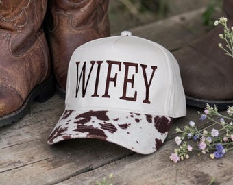 Faux Cowhide Trucker Hat | Western Embroidered Hat | Cow Print Hat | Rodeo Hat | Custom Cowgirl Hat | Boutique Western Hat