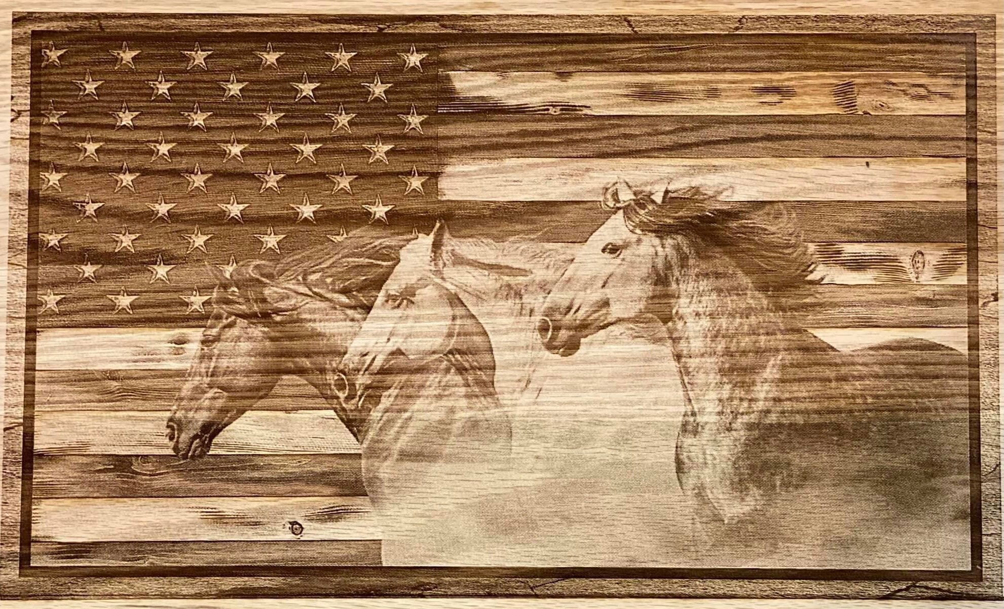 American Flag & Horse Sign Etsy