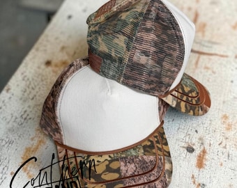 Patchwork Ponytail Mid- Trucker Hat – Blank Hat Ready for Customization