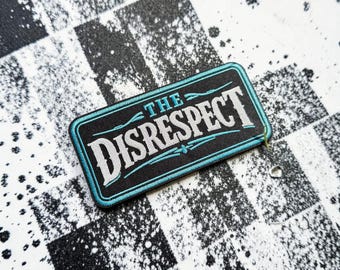 The Disrespect Hat Patch | Western Trucker Hat Patch | Bold Country Patch | Rodeo Hat Patch | Turquoise Black Patch | Hat Bar Patch