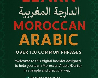 Marokkaans Arabisch leren | 120+ veelvoorkomende Darija-zinnen | Digitale pdf-download | Marokkaans dialect voor beginners