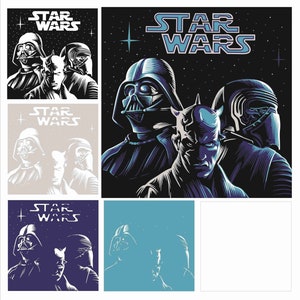 Archivos vectoriales de múltiples capas svg de Star Wars para corte por láser y arte decorativo de pared