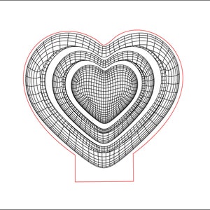 3 Heart svg ,3D illusion Acrylic lamp vector,3D Night Lamp vector file for cnc and laser engraving,dxf,cdr,Ai,Svg,png and jpg