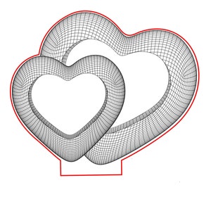 Overlap Heart svg, 3D illusion Acrylic lamp vector,3D Night Lamp vector file for cnc and laser engraving,dxf,cdr,Ai,Svg,png and jpg