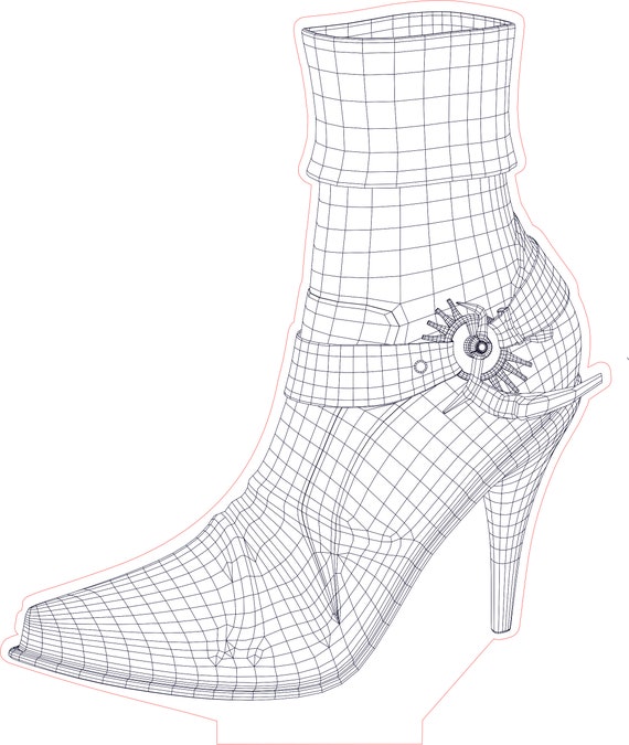Silver-tone 3-D High Heel Shoe w// Crystals Dangle Charm NEW