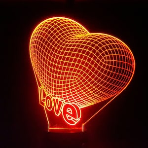 Love Heart svg, 3D illusion Acrylic lamp vector,3D Night Lamp vector file for cnc and laser engraving,dxf,cdr,Ai,Svg,png and jpg