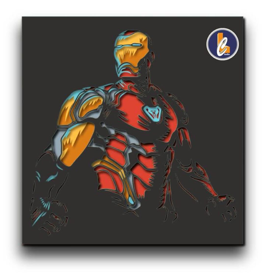 Iron Man Wall Art SVG: Multilayer Files for Shadow Box,cricut