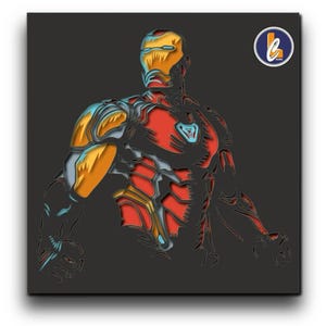 Iron Man Multilayer SVG: Laser Cut Files for Wall Art (Digital Download)