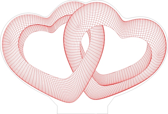 3d top heart lamp