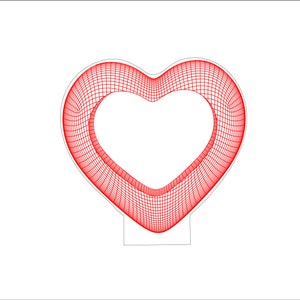 Hollow Heart svg ,3D illusion Acrylic lamp vector,3D Night Lamp vector file for cnc and laser engraving,dxf,cdr,Ai,Svg,png and jpg