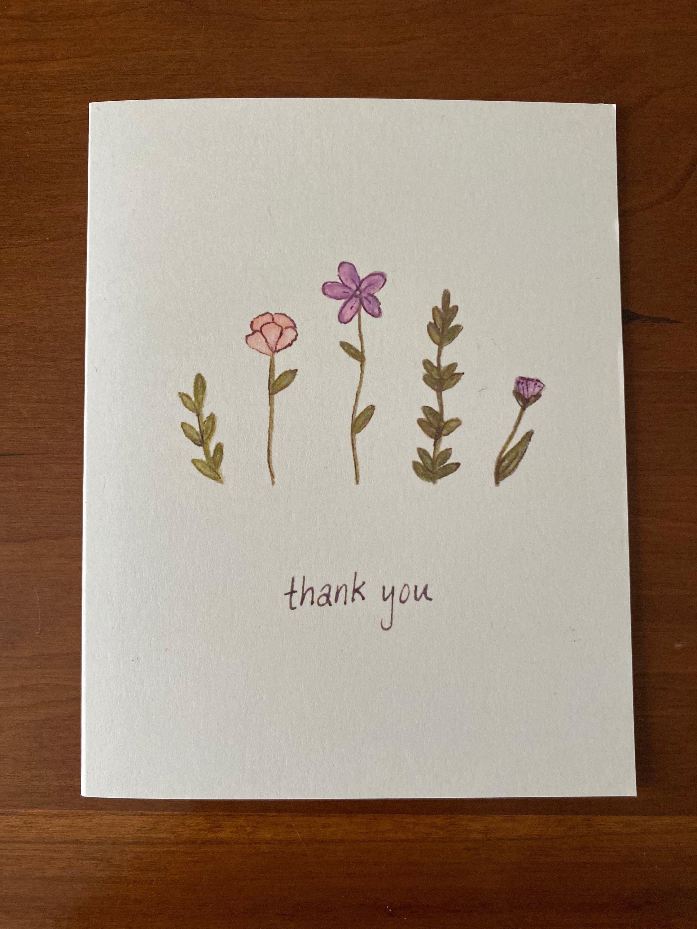Thank You Card - Handmade - Etsy