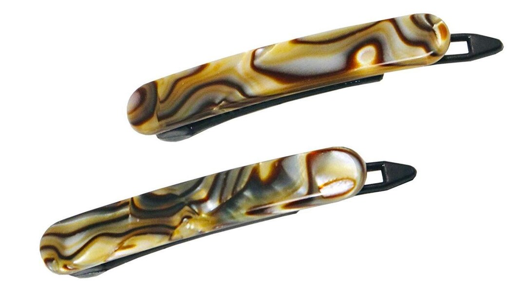 Haarklammer Mit Bärentatzen-Onyx Design – Handgefertigte Zelluloid-Klammer Für Feines Bis Mittleres Haar