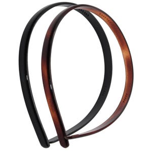 Parcelona French 0.5” Wide Shell & Black Celluloid Hair Headband for Women  Girls