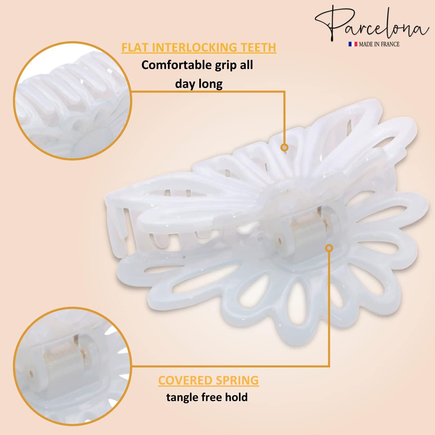 Parcelona French Plume Haarklammern Aus Zelluloid - 2 Stück, 5 Cm, Made In France