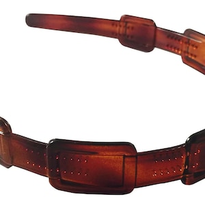 Parcelona French Spacer Shell Brown Celluloid Flexible Hair Headband