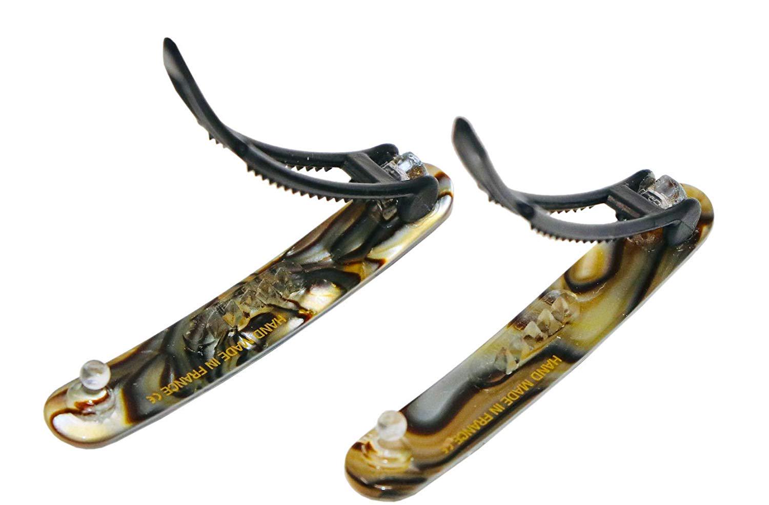 Haarklammer Mit Bärentatzen-Onyx Design – Handgefertigte Zelluloid-Klammer Für Feines Bis Mittleres Haar