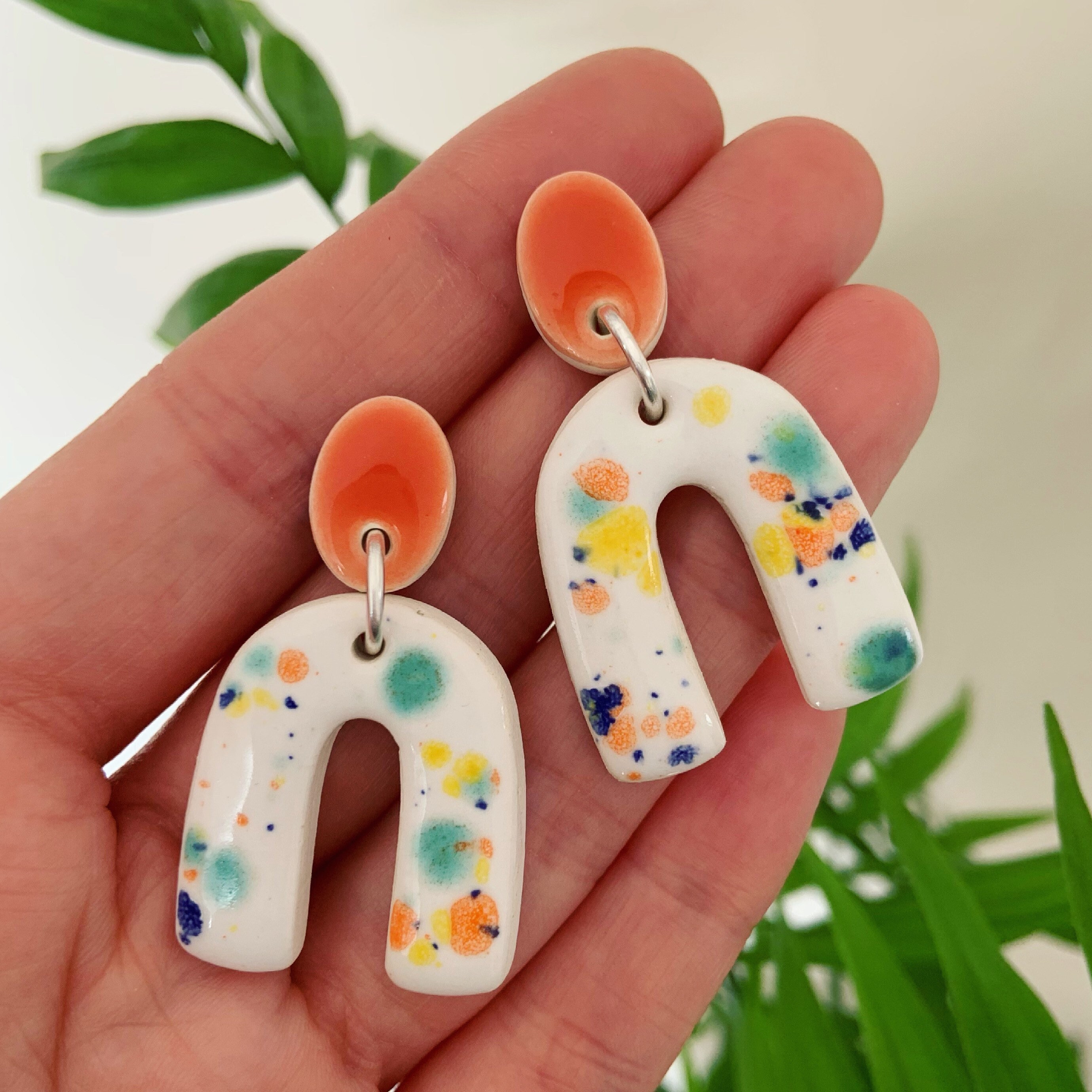 Ceramic earrings Etsy