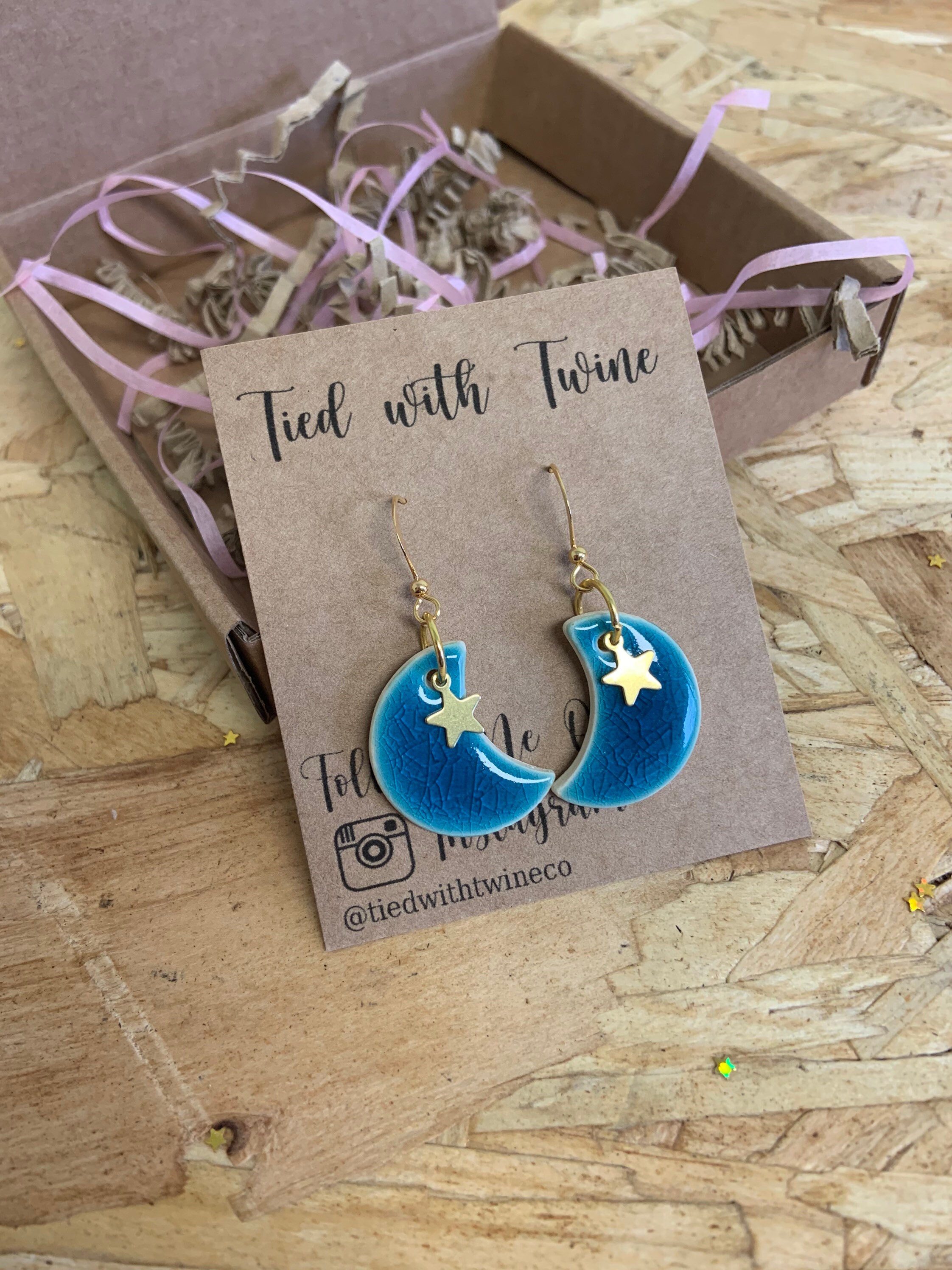 Crescent Horn Earrings, Double Horn Dangle Earrings, Half