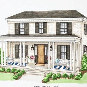 House Drawing, House Portrait, Custom Drawing of your home, House Illustration, Custom Home Portrait, Home Painting, Housewarming Gift
