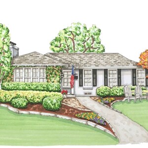 House Drawing, House Portrait, Custom Drawing of your home, House Illustration, Custom Home Portrait, Closing Gift, House Watercolor