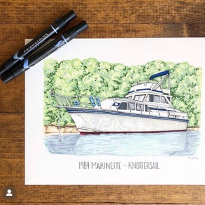 Custom Boat portrait, Boat portrait, Personalize Boat portrait, Gift for Boat lover, Custom yacht portrait, Fathers Day gift, Gifts for him