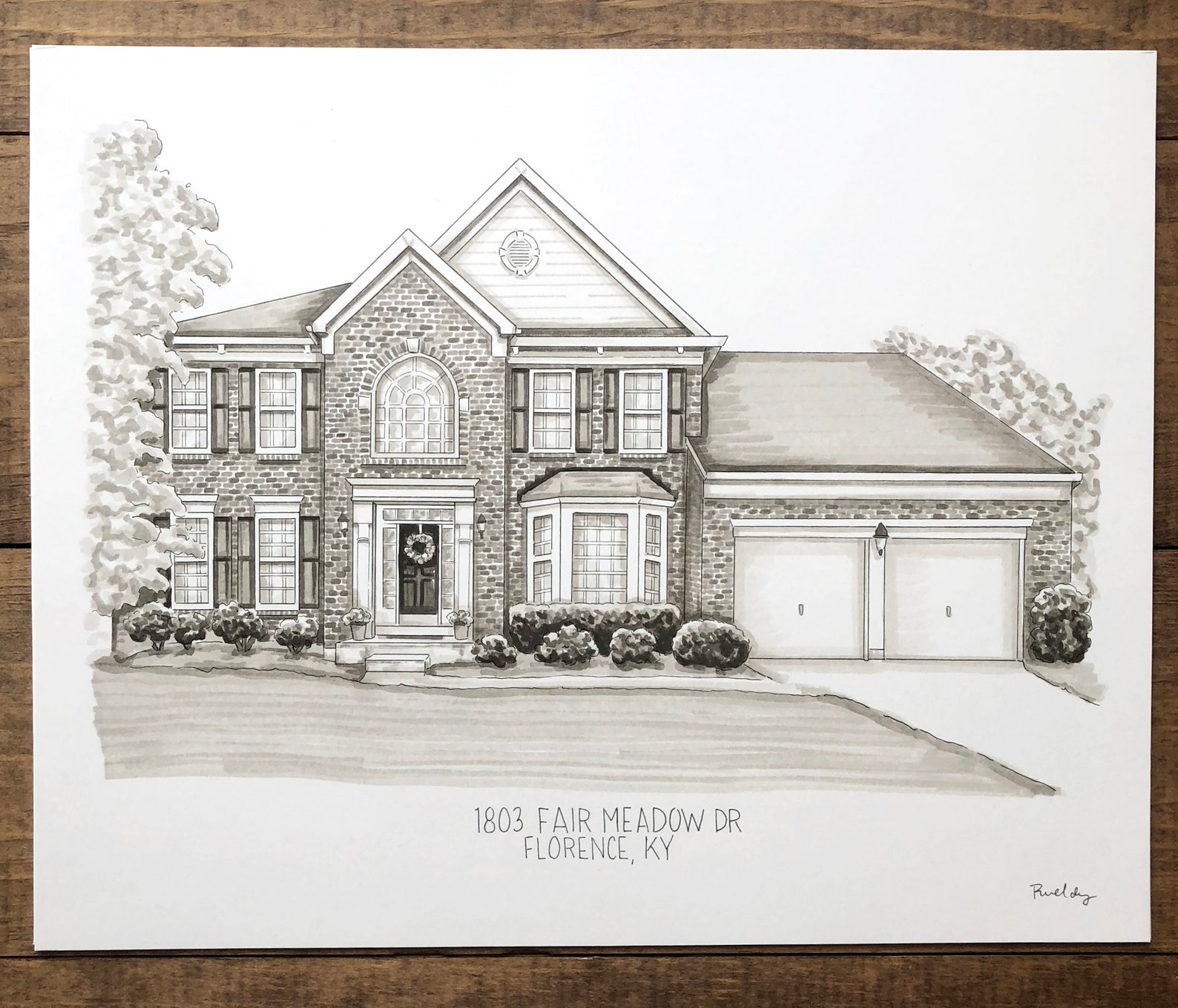 Black and White House Portrait Custom House Drawing Custom - Etsy