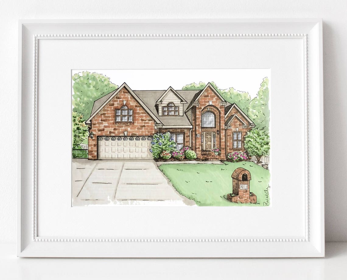 Custom House Drawing, Custom Home Portrait, House Portrait, House ...