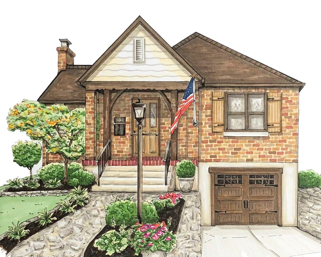 House Drawing, House Portrait, Custom House Drawing, House Illustration ...