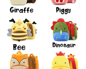 Personalized Toddler Backpack / Animal Backpack/ Kids School Bags / Gift For Kids / Soft Backpacks/ Monogrammed Backpacks/ Diaper Bag