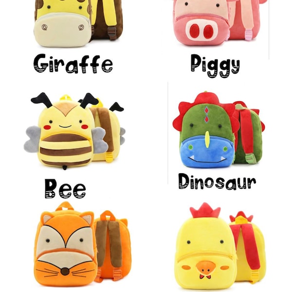 Personalized Toddler Backpack / Animal Backpack/ Kids School Bags / Gift For Kids / Soft Backpacks/ Monogrammed Backpacks/ Diaper Bag